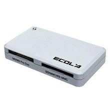 Ecola宜客莱 Mego魅格时尚多合一USB2.0读卡器CRD MG206SV 银色小巧的便携存储伴侣